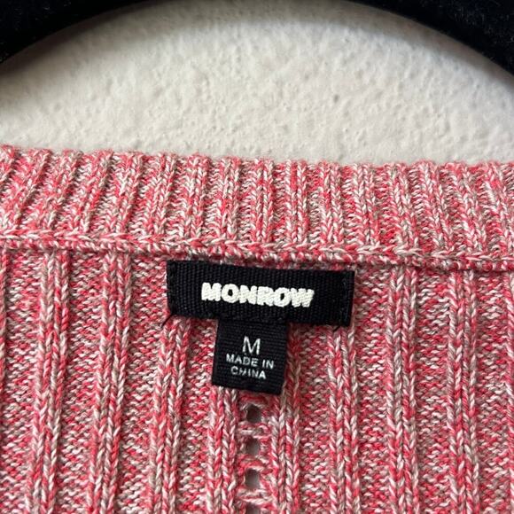 Monrow Marled Long Sleeve Knit Sweater Top in Nest Size M - Picture 4 of 6